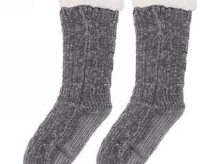 Grey Socks with Fur