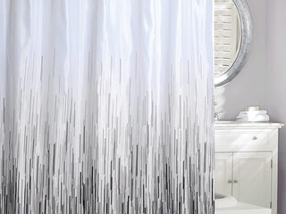 Greyscale Rain<br> Shower Curtain