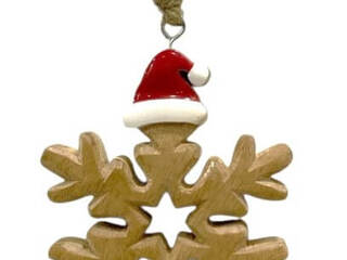 Mango Wood Ornament- Snowflake