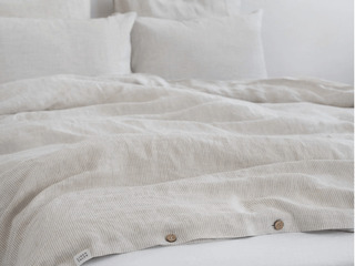 Natural Stripe Linen Bedding