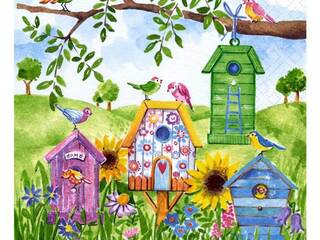 Birdhouses - Luncheon Napkins