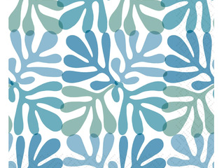 Coral Pattern Blue<br>Luncheon Napkins