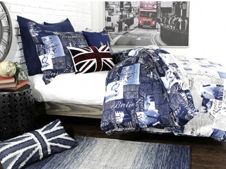 Passport Blue Bedding by Alamode