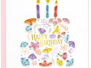 Floral Birthday Cake Quilling Card