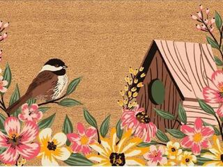 Coir Mat - Bird & Flowers