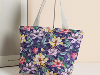 Floral Canvas Beach Bags