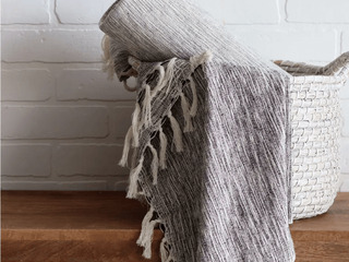 Black Slub Cotton Throw