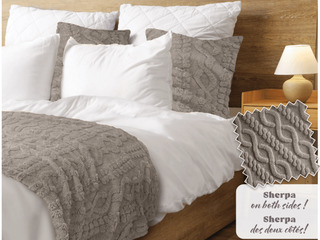 Cable Knit Sherpa Blanket