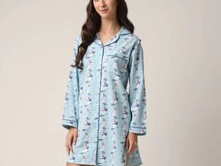 Snowman Ski Flannel Nightshirt