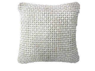 Basketweave Cushion<BR>Light Gray