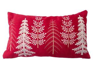 Embroidered Christmas Trees Cushion